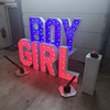 BOY en GIRL Lichtletters + confetti shooters set